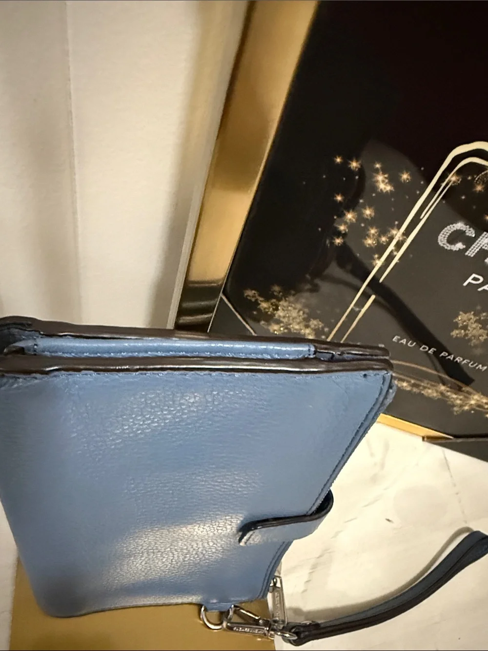 Michael Kors Light Blue Leather Wristlet Wallet